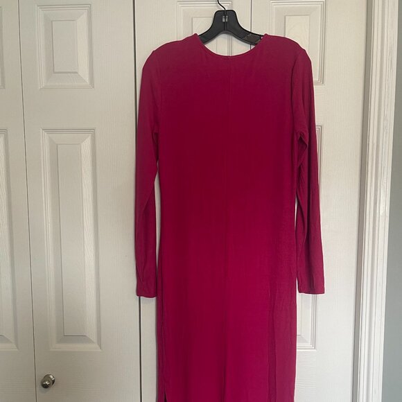Anthropologie bright pink Long Sleeve Dress NWT - Picture 7 of 7